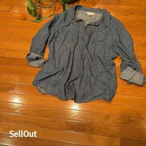 Christopher & Banks Denim Blue Button-Up Shirt